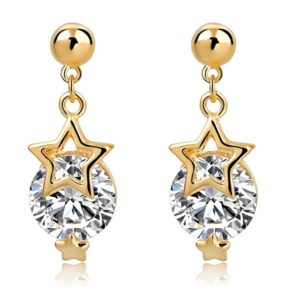 lacna bizuteria - najlacnejšia bižutéria - doplnky na stužkovú - šperky sety - šperky z chirurgickej ocele - darček na stužkovú - šperky na stužkovú - Náušnice Star Circle KP3523