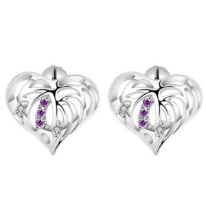 lacna bizuteria - najlacnejšia bižutéria - doplnky na stužkovú - šperky sety - šperky z chirurgickej ocele - darček na stužkovú - šperky na stužkovú - Náušnice Silver Heart-Strieborná KP1238