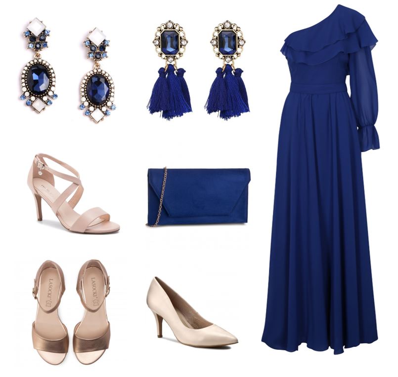 Tmavomodré šaty s výšivkou Dorothy Perkins - šaty na stužkovú kráľovská modrá - saty na stuzkovu - spoločenské šaty na stužkovú - šaty na stužkovú s dlhým rukávom - plesové šaty na stužkovú - princeznovské šaty na stužkovú - tylové šaty na stužkovú - dlhé šaty na stužkovú
